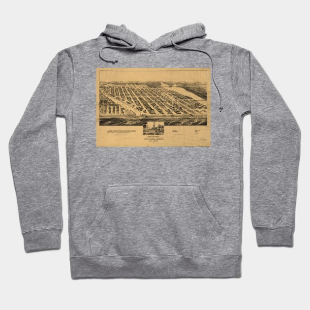 Vintage Pictorial Map of Asbury Park NJ (1881) Hoodie by Bravuramedia